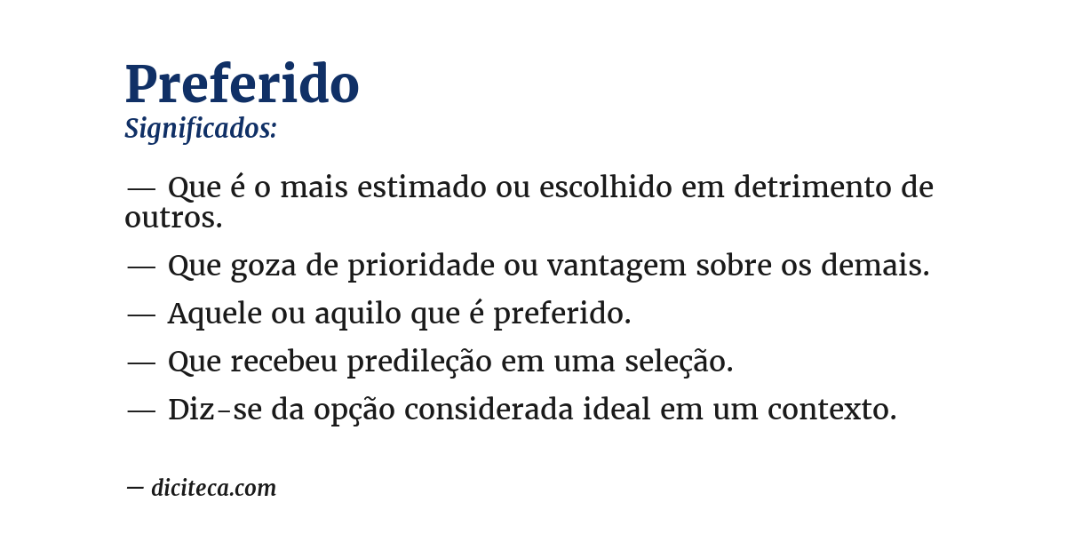 Significado de preferido