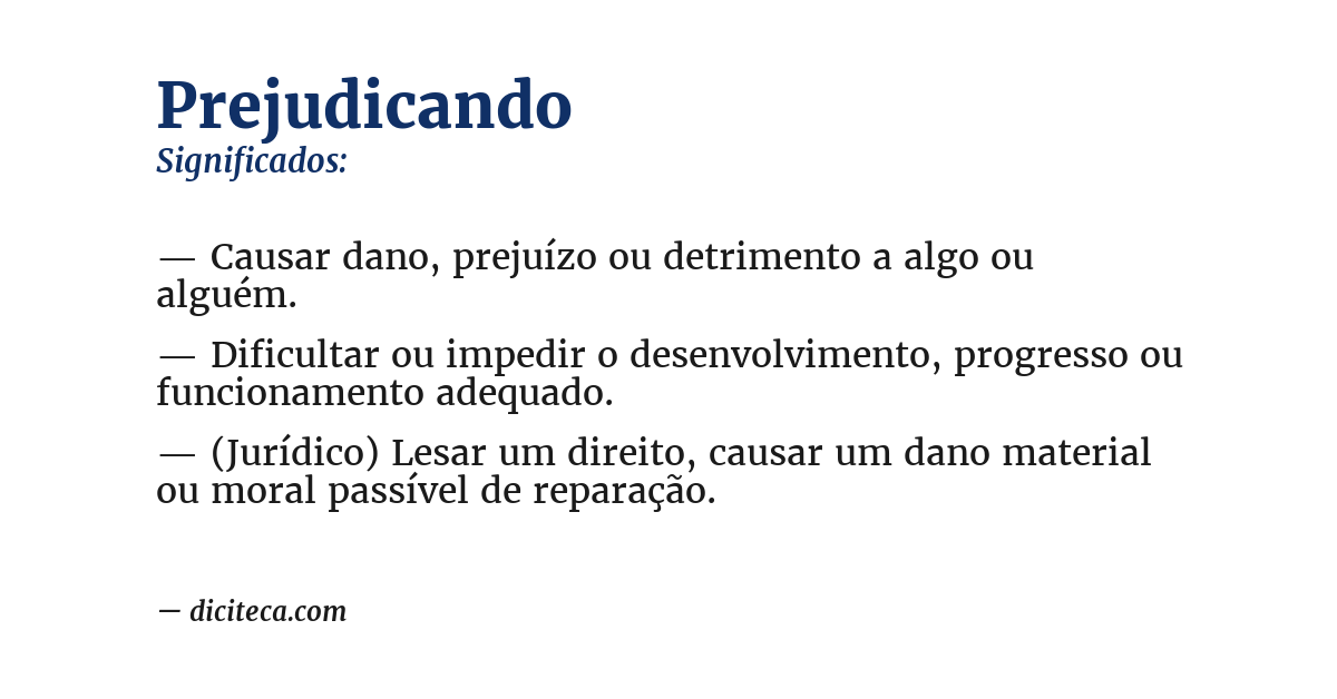 Significado de prejudicando