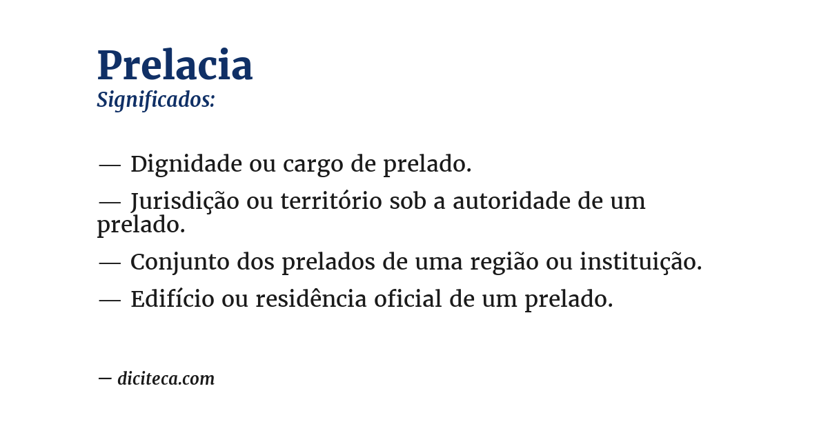 Significado de prelacia