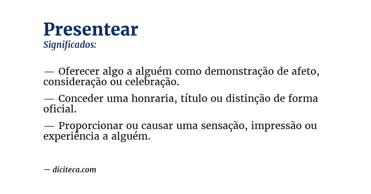 Significado de presentear
