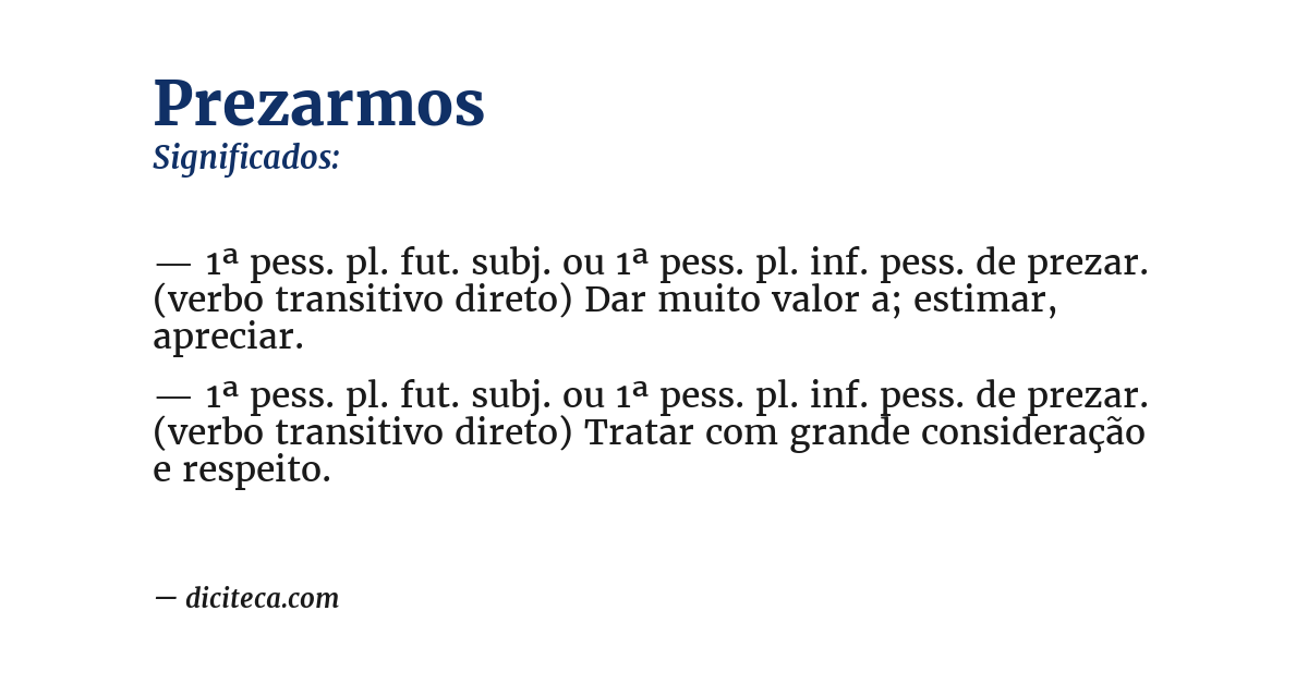 Significado de prezarmos