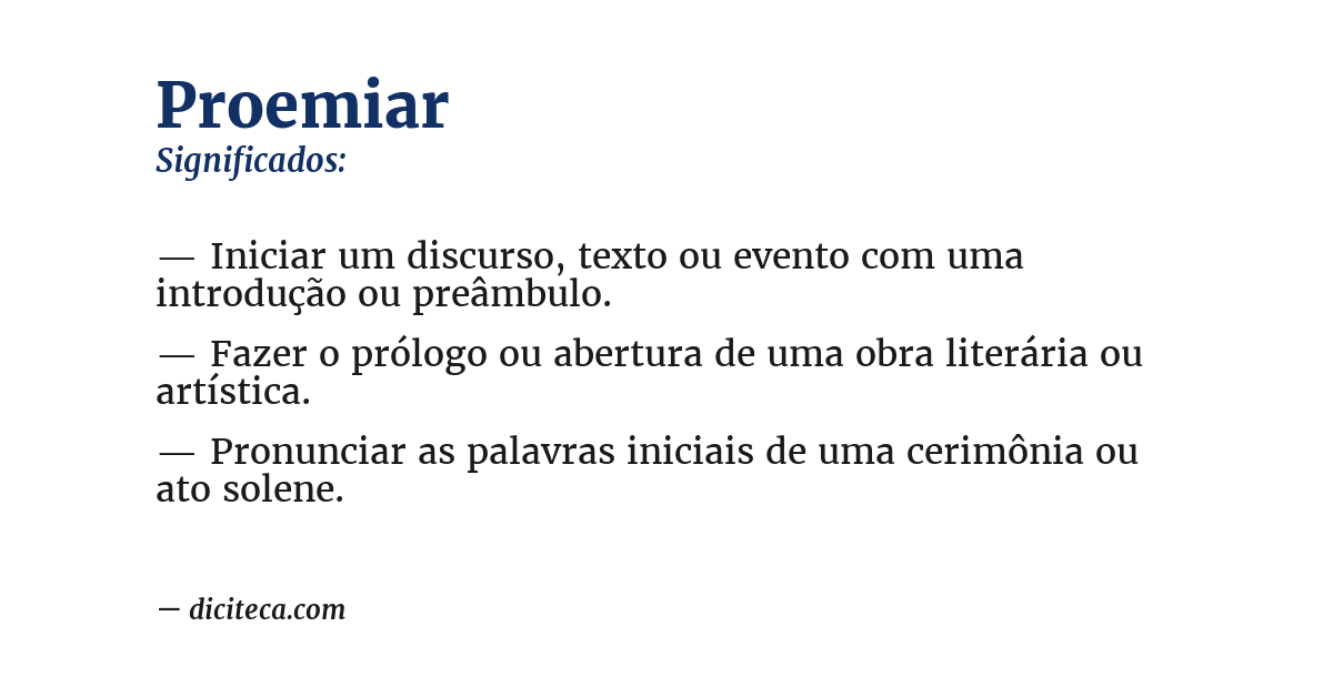 Significado de proemiar