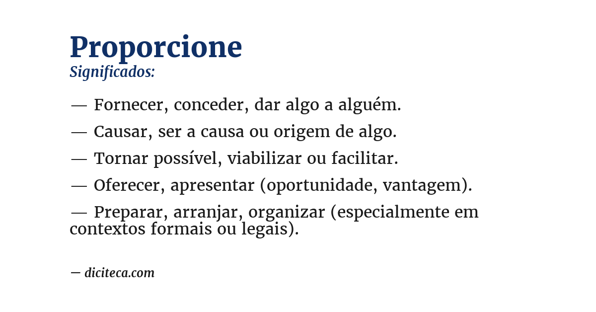 Significado de proporcione