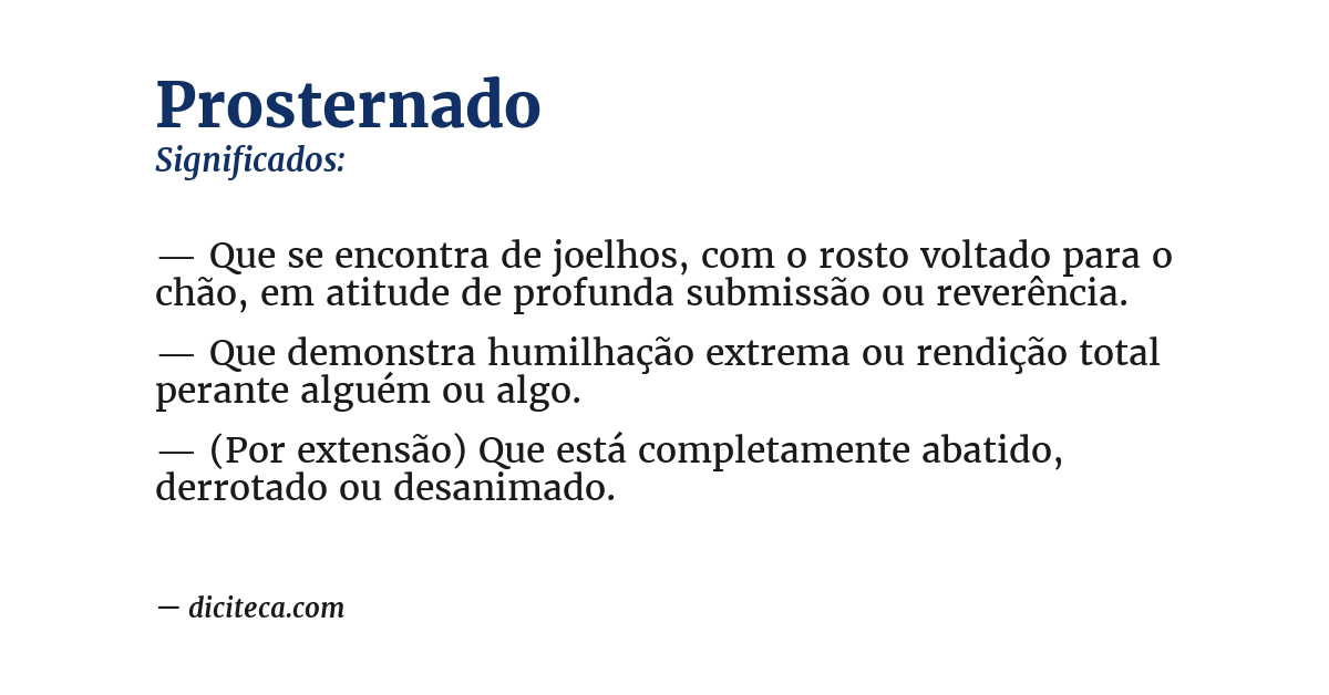 Significado de prosternado