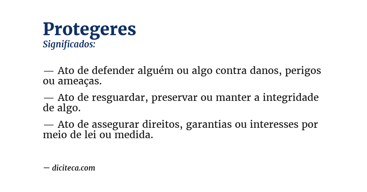 Significado de protegeres