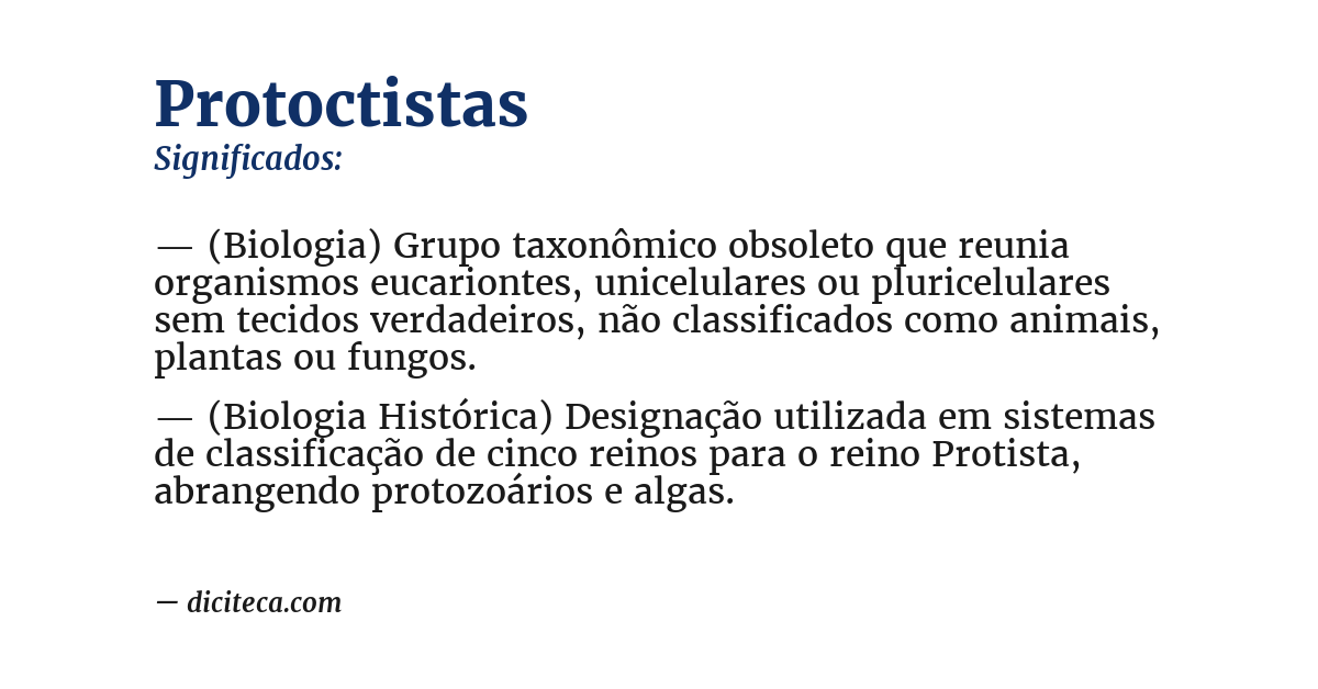 Significado de protoctistas