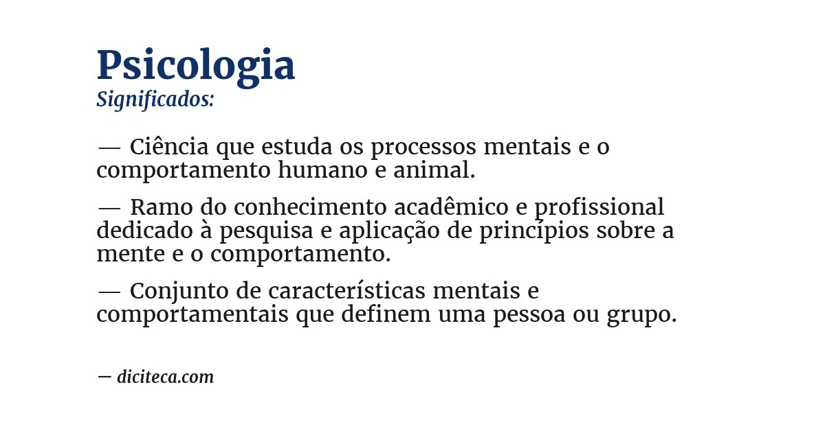 Significado de psicologia