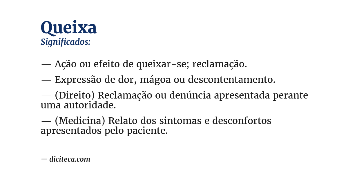 Significado de queixa