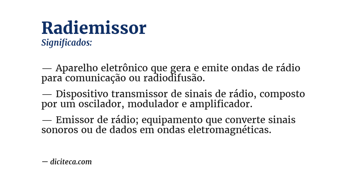 Significado de radiemissor