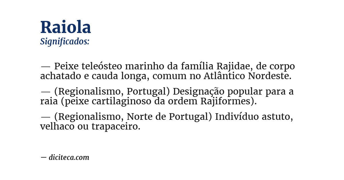 Significado de raiola