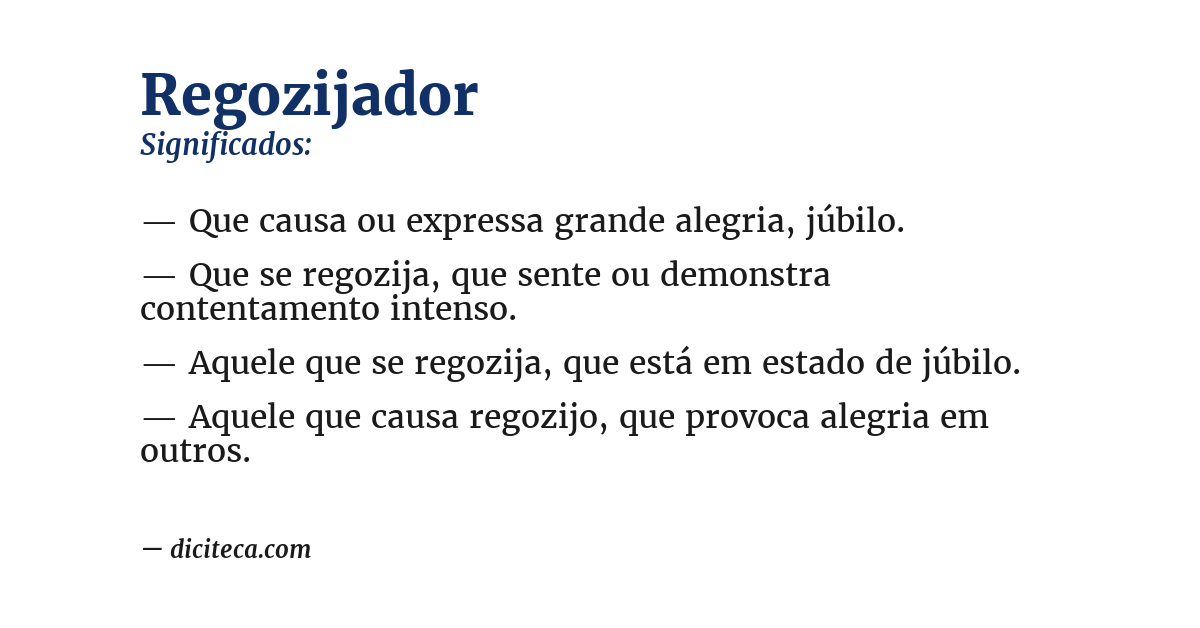 Significado de regozijador