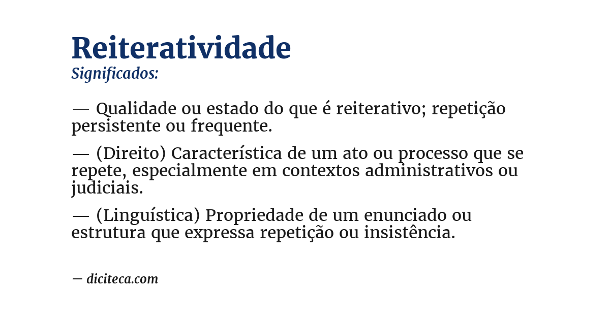 Significado de reiteratividade