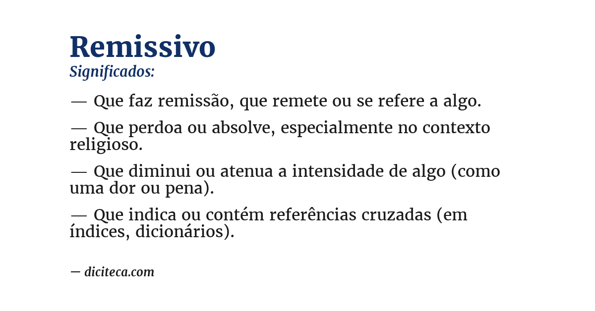 Significado de remissivo