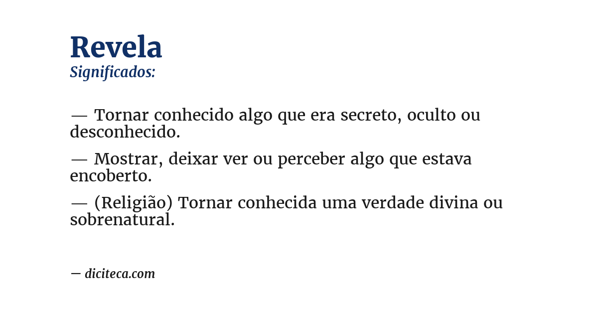 Significado de revela