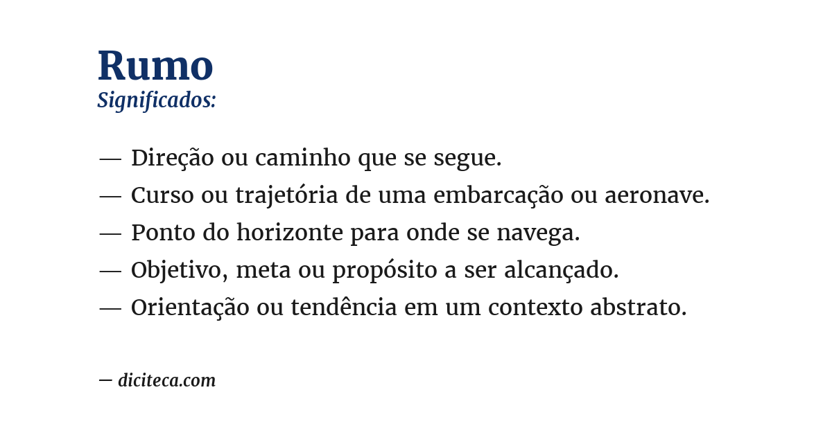 Significado de rumo