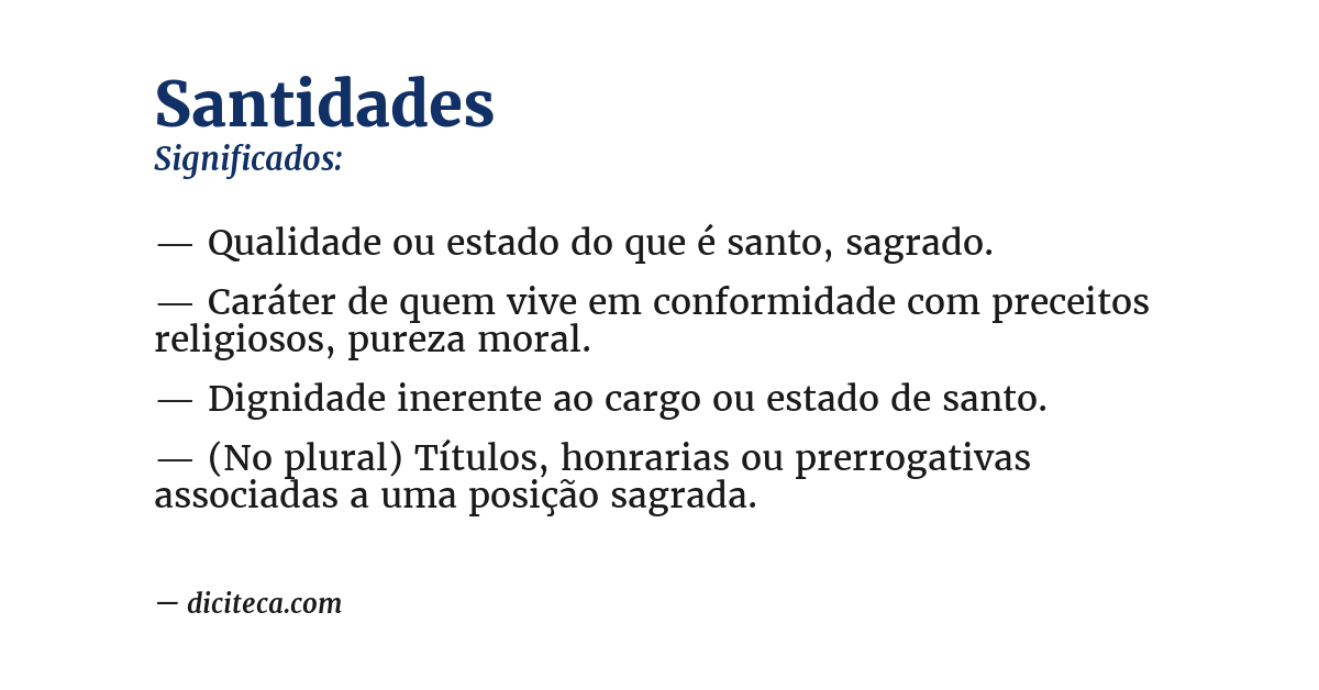 Significado de santidades