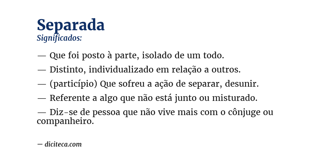 Significado de separada