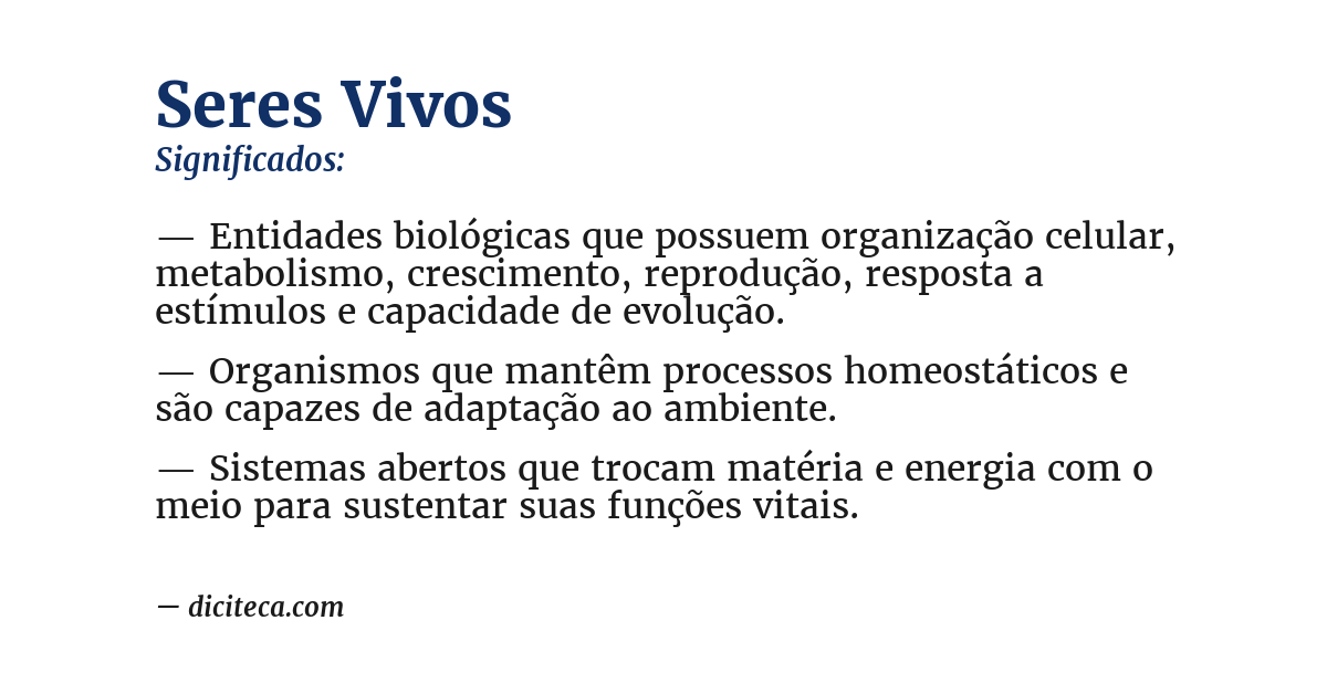 Significado de seres vivos