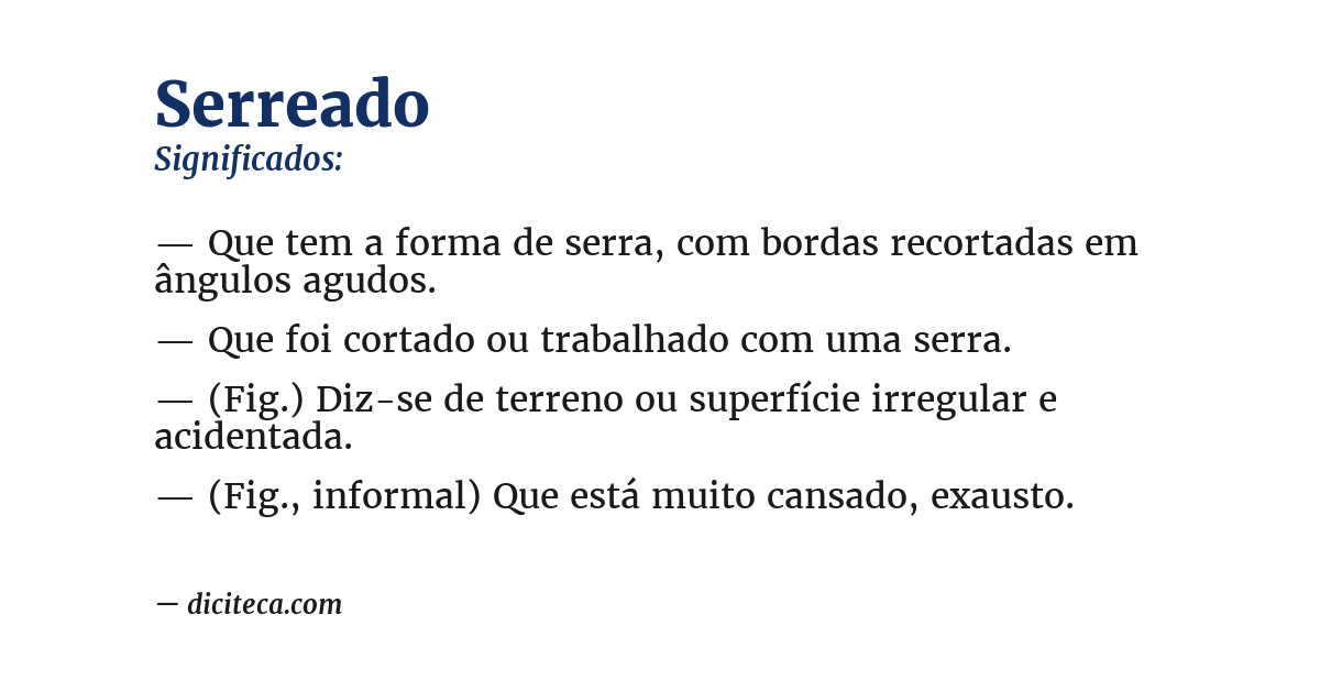 Significado de serreado