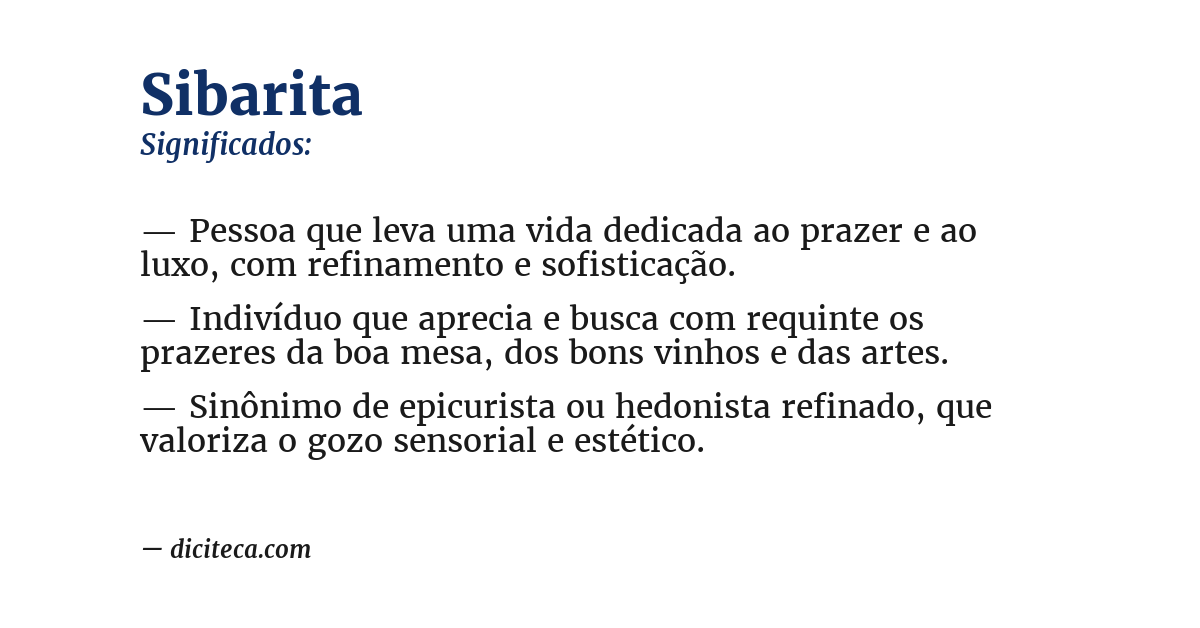 Significado de sibarita
