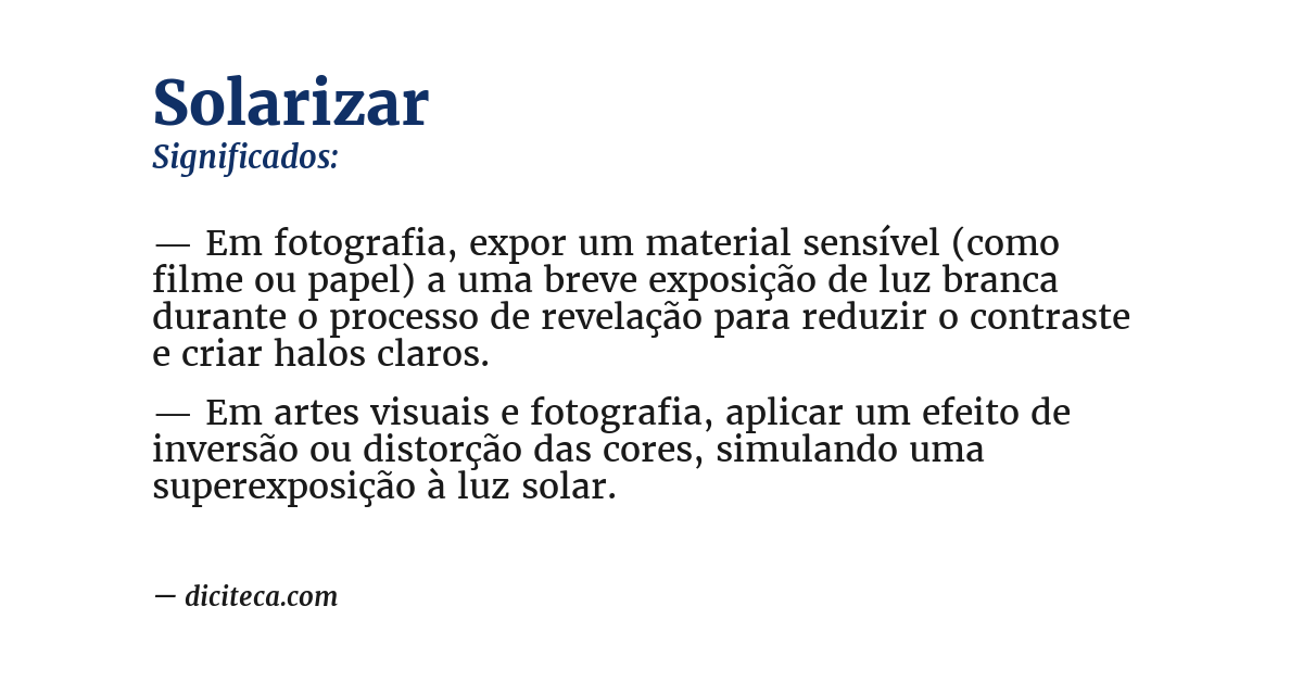 Significado de solarizar