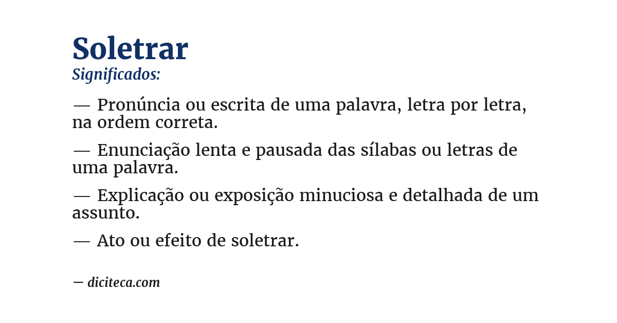 Significado de soletrar