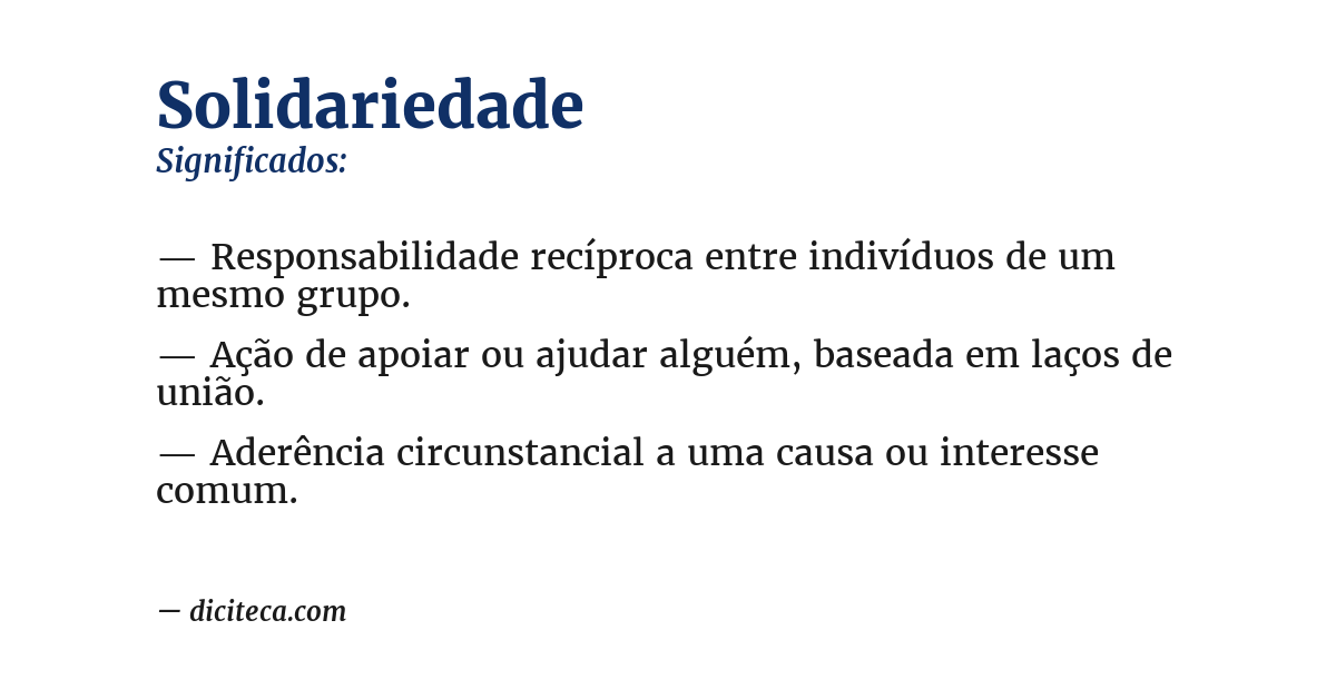 Significado de solidariedade