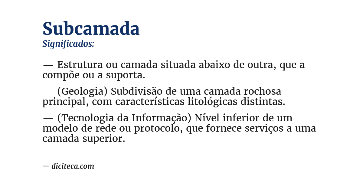 Significado de subcamada