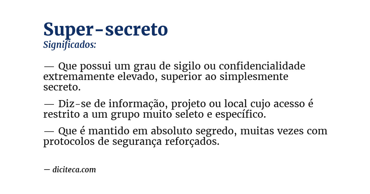 Significado de super-secreto