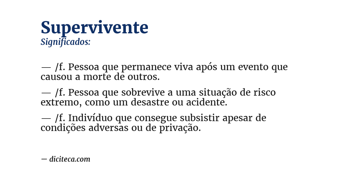 Significado de supervivente