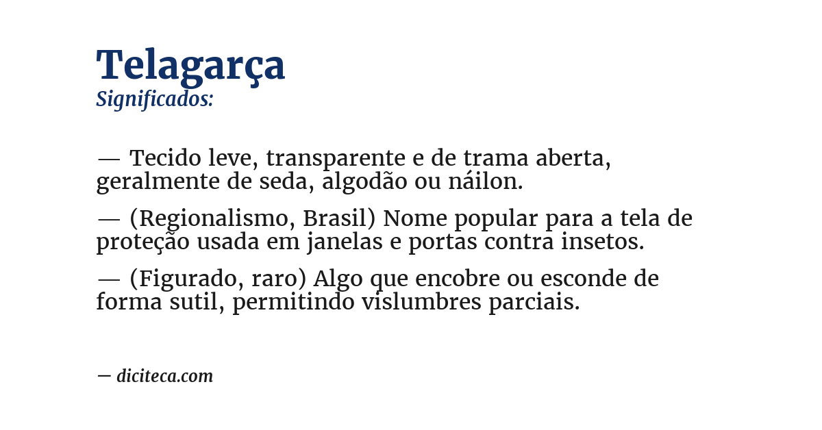 Significado de telagarça