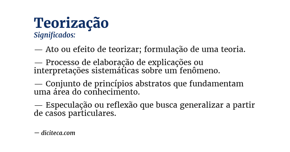 Significado de teorização