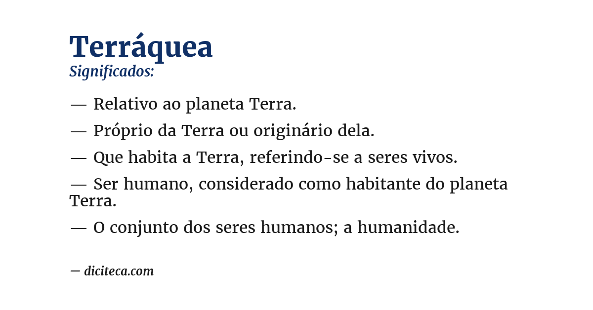 Significado de terráquea