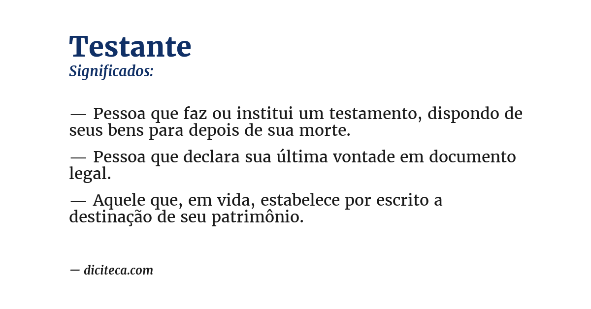 Significado de testante