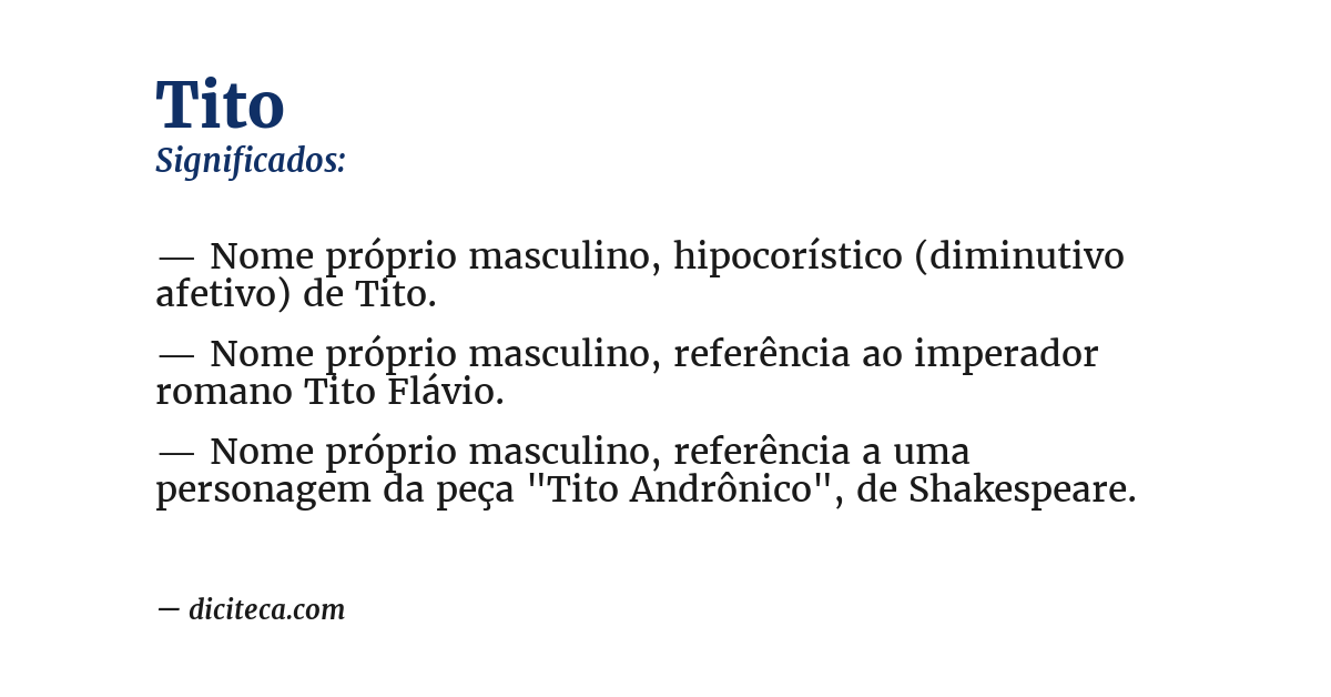 Significado de tito
