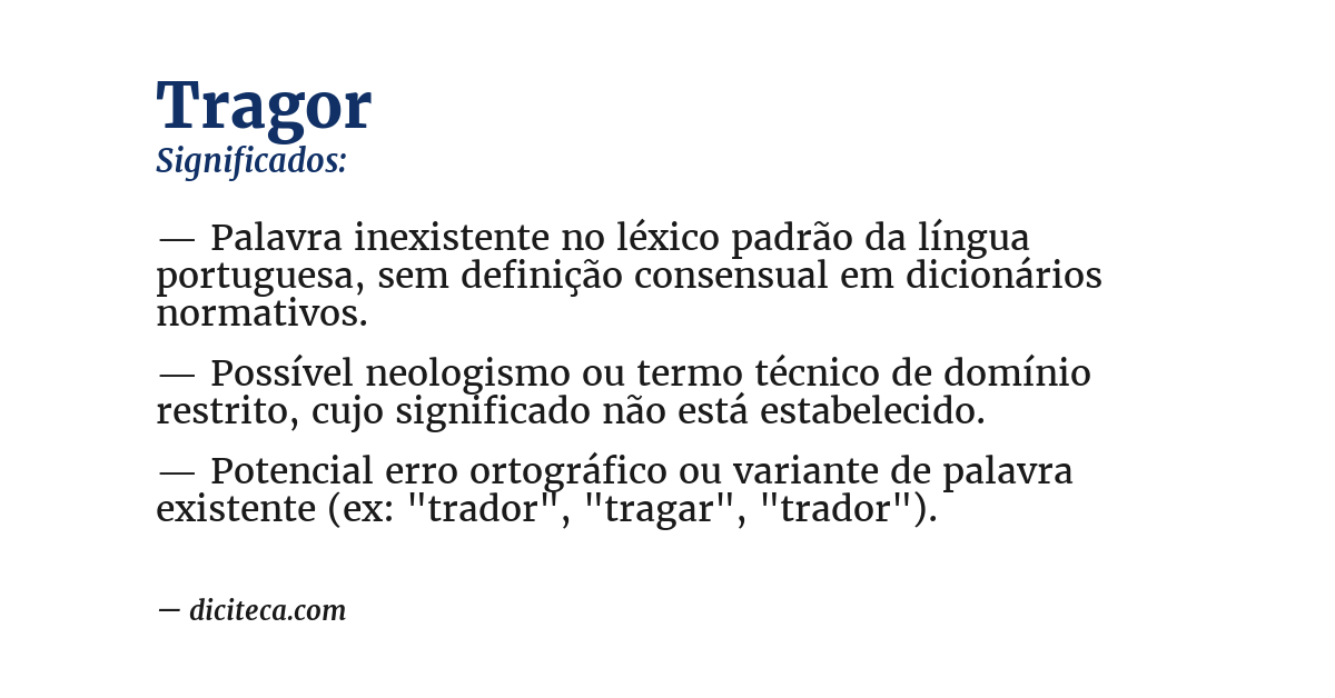 Significado de tragor