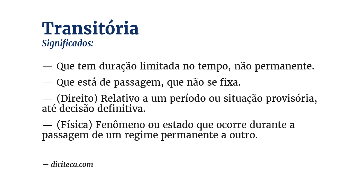 Significado de transitória