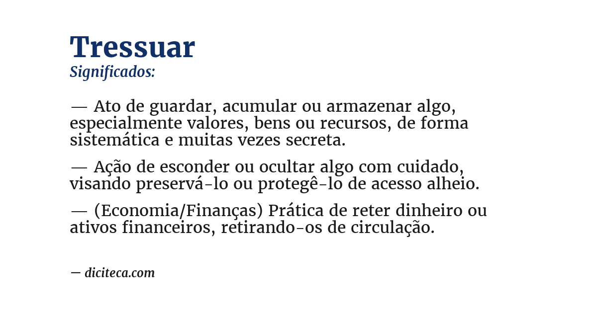Significado de tressuar