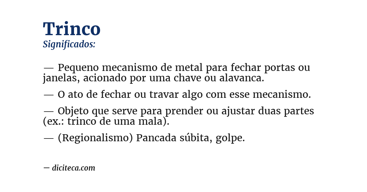 Significado de trinco