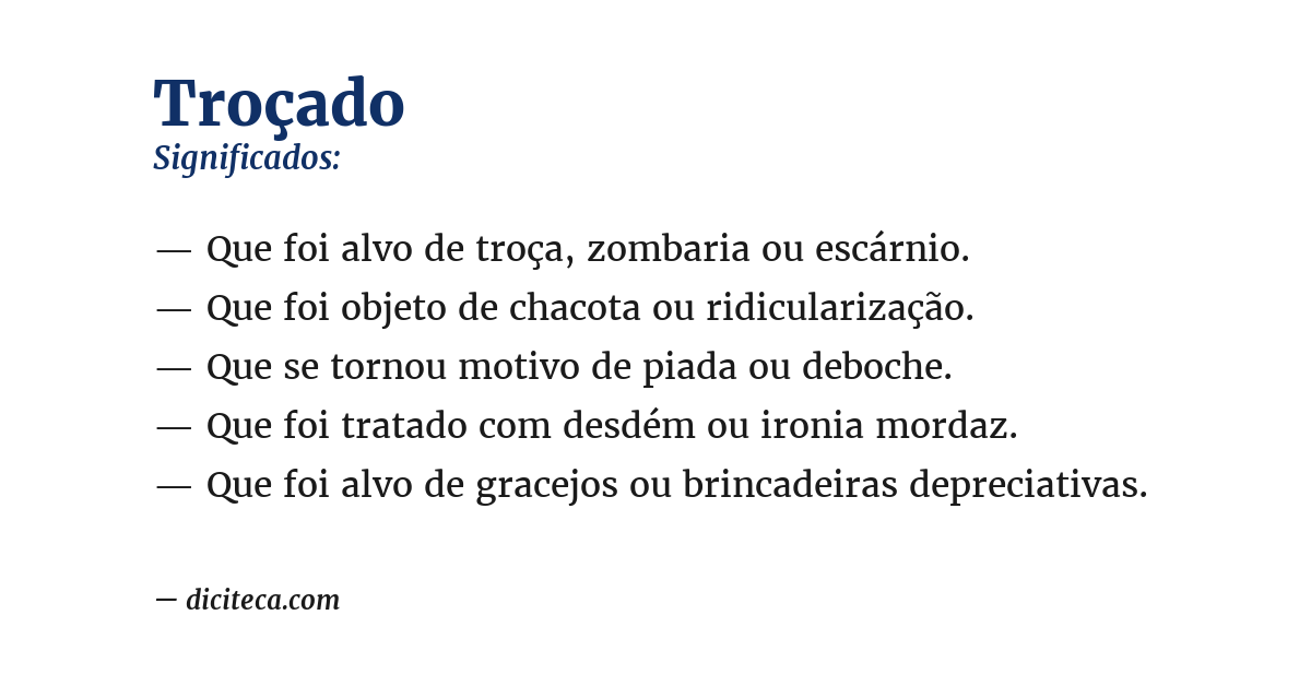 Significado de troçado