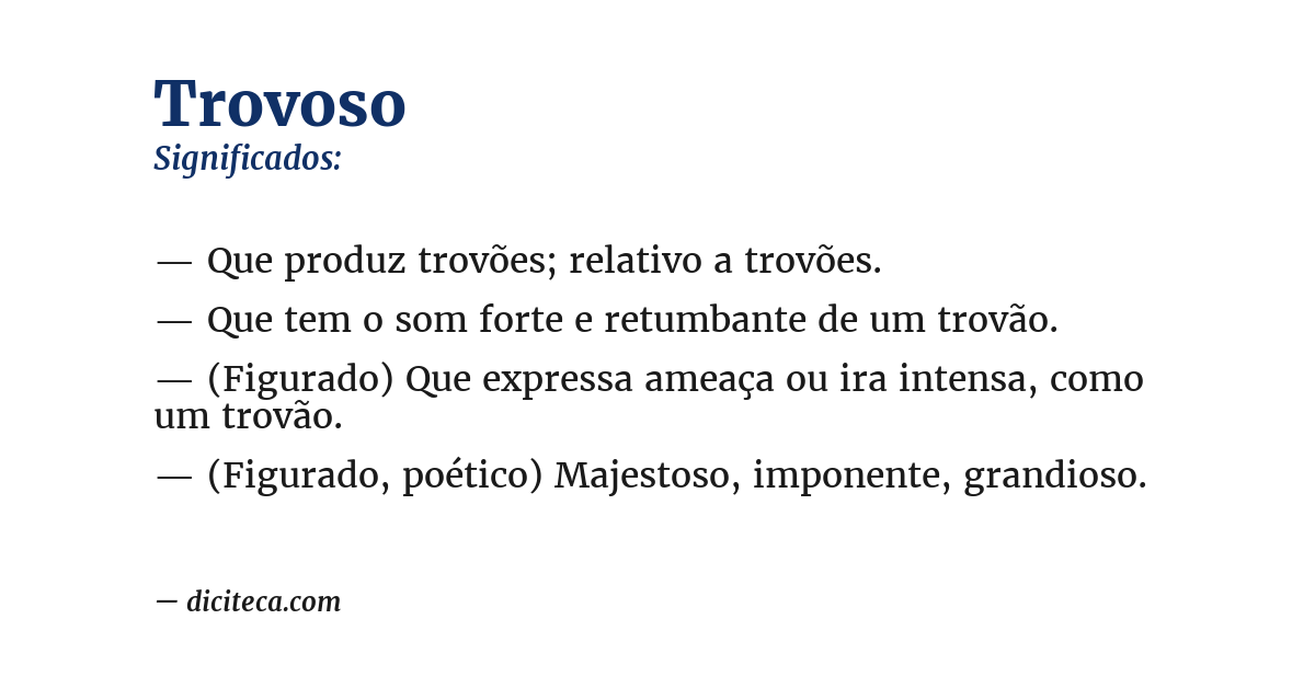 Significado de trovoso