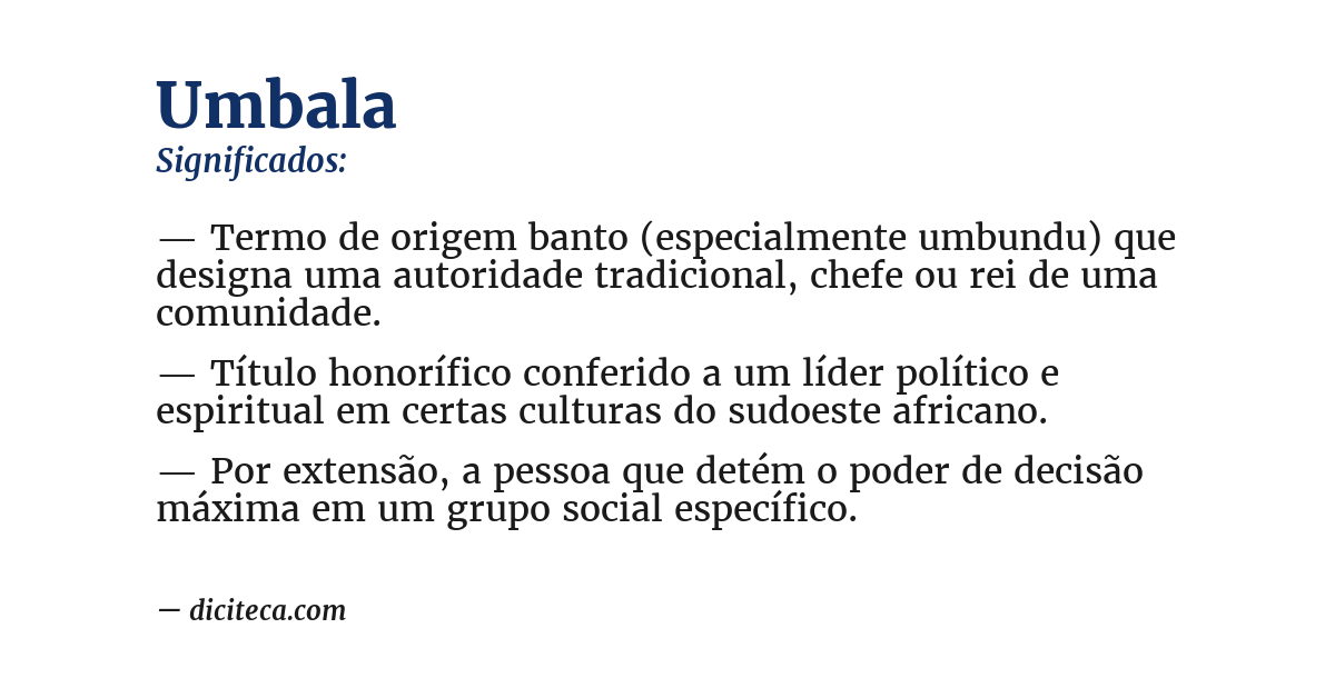 Significado de umbala