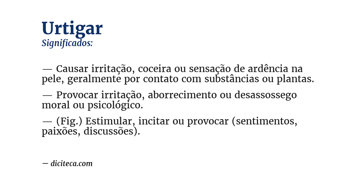 Significado de urtigar