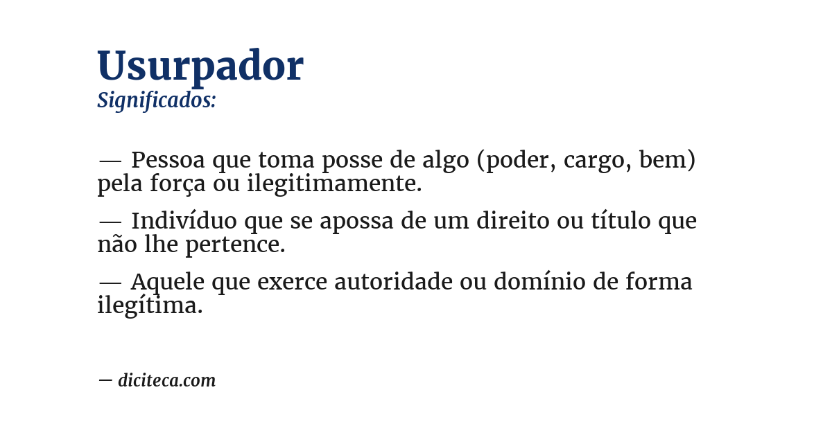 Significado de usurpador