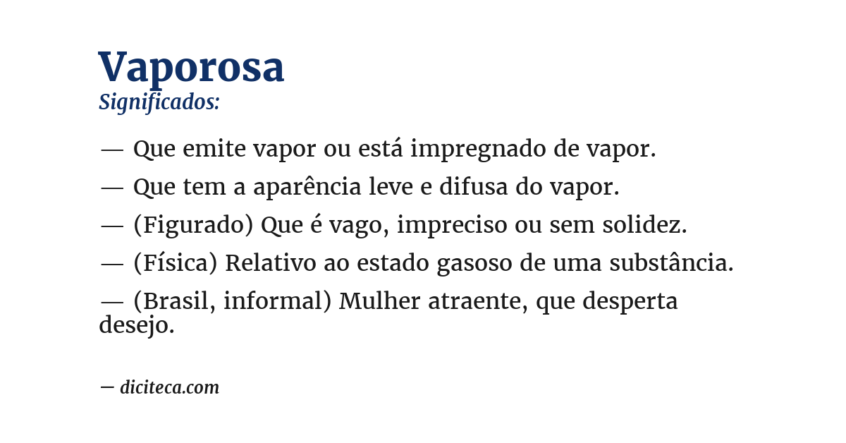 Significado de vaporosa