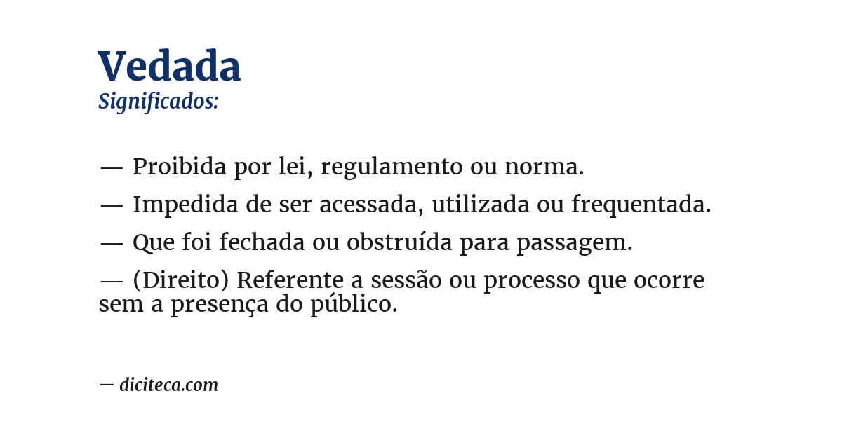 Significado de vedada