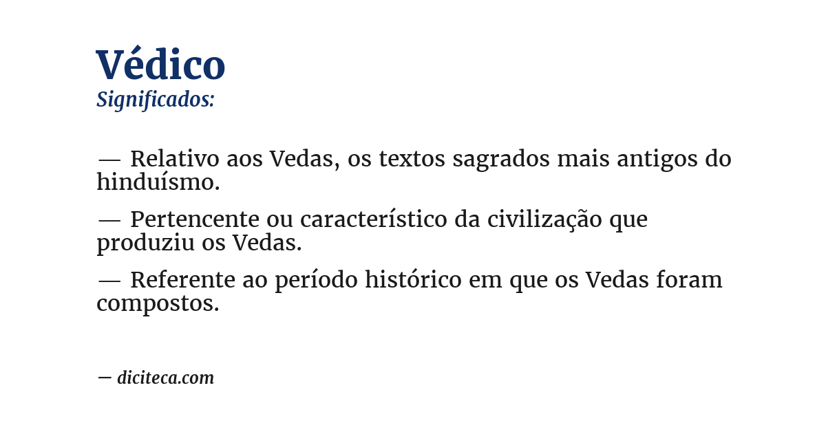 Significado de védico