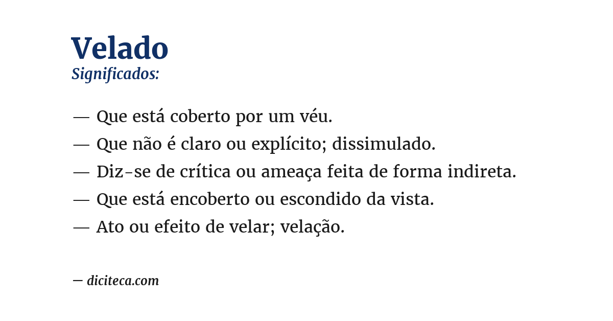 Significado de velado