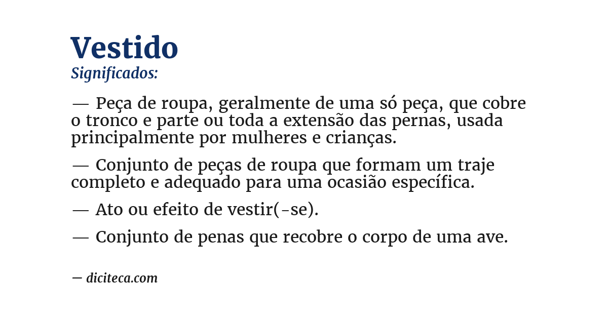 Significado de vestido