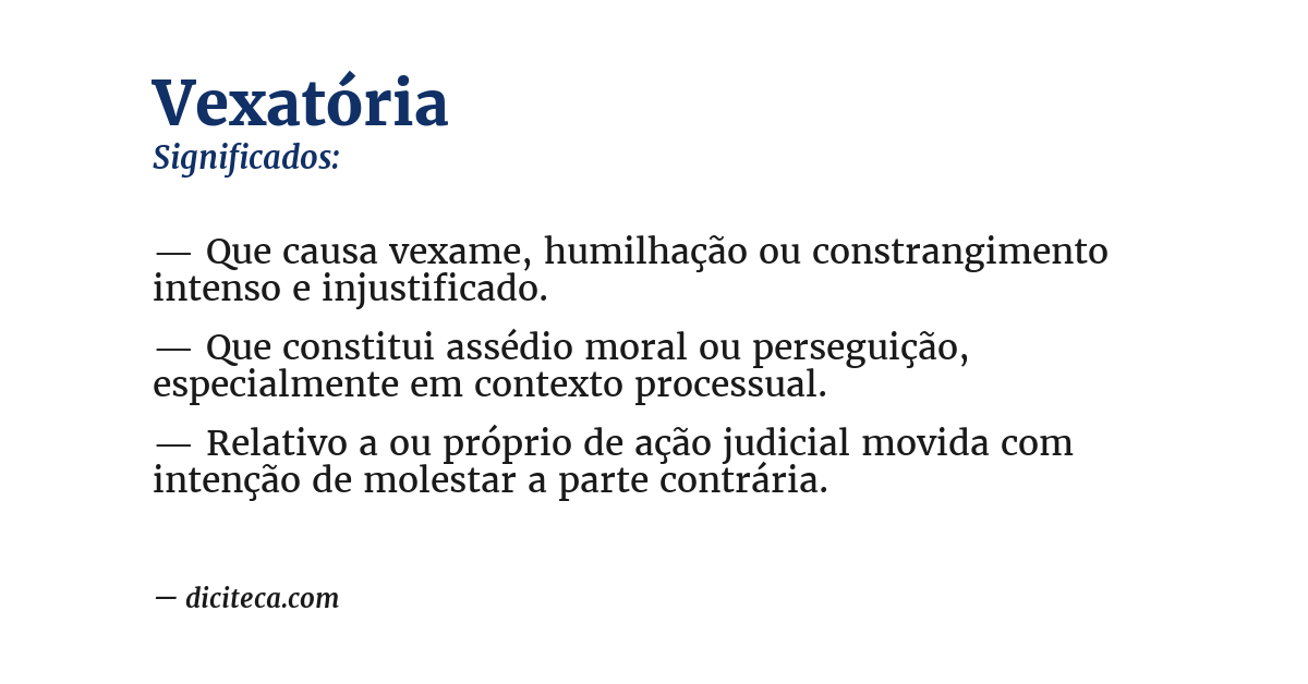 Significado de vexatória